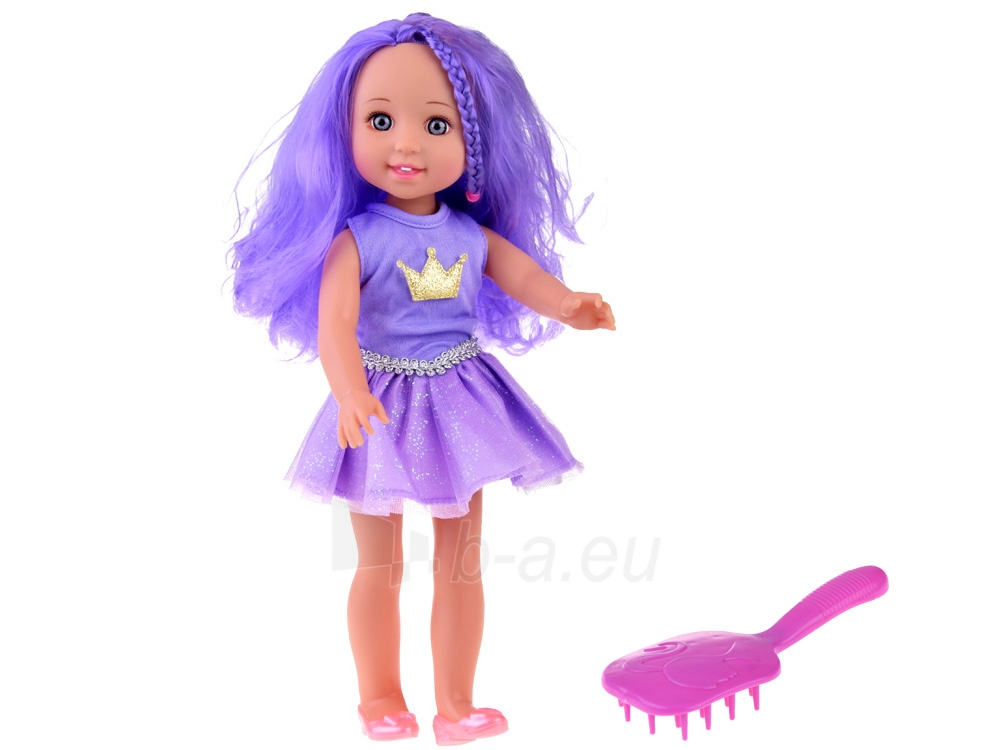 Lėlė violetiniais plaukais, 38 cm paveikslėlis 2 iš 7