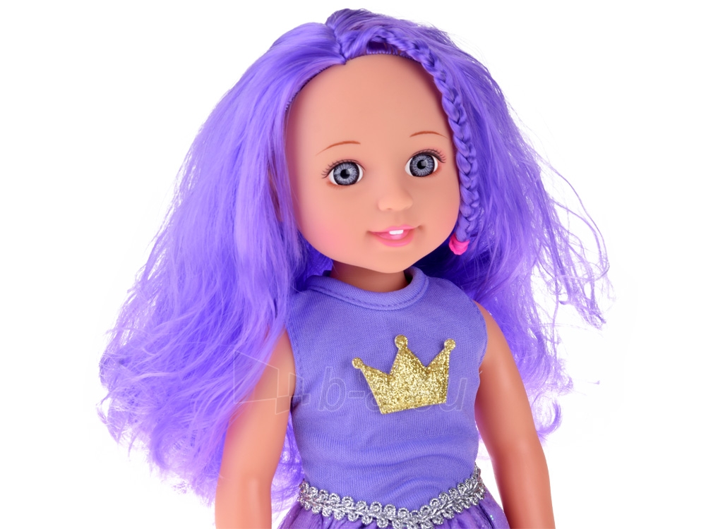 Lėlė violetiniais plaukais, 38 cm paveikslėlis 3 iš 7
