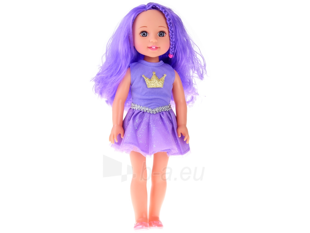 Lėlė violetiniais plaukais, 38 cm paveikslėlis 6 iš 7