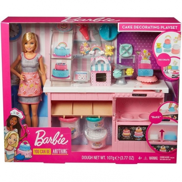 Lėlės komplektas Barbie Cake Decorating Playset GFP59 Mattel paveikslėlis 3 iš 6