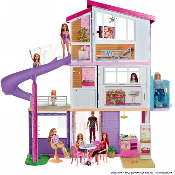 Lėlės namas GNH53 Barbie®Dreamhouse™ Dollhouse with Pool, Slide and Wheelchair Accessible Elevator paveikslėlis 2 iš 6