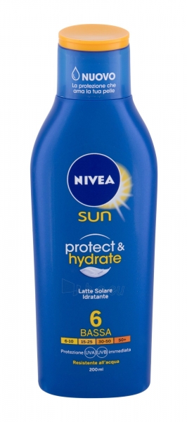 Losjonas Nivea Sun Protect & Hydrate Waterproof 200ml SPF6 paveikslėlis 1 iš 1