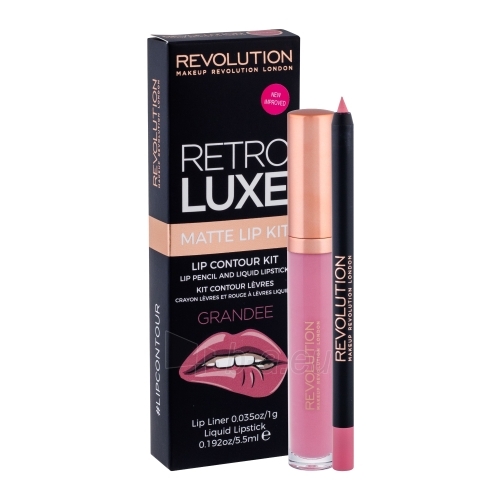 Lūpų blizgesys Makeup Revolution London Retro Luxe Matte Lip Kit Cosmetic 5,5ml Shade Grandee paveikslėlis 1 iš 1