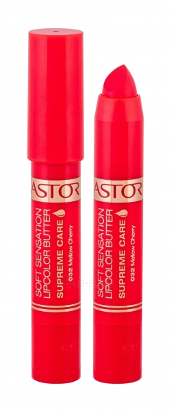 Lūpų dažai ASTOR Soft Sensation 032 Mellow Cherry Lipcolor Butter Lipstick 4,8g Supreme Care paveikslėlis 1 iš 2