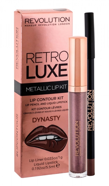 Lūpų dažai Makeup Revolution London Retro Luxe Dynasty Metallic Lip Kit Lipstick 5,5ml paveikslėlis 1 iš 2