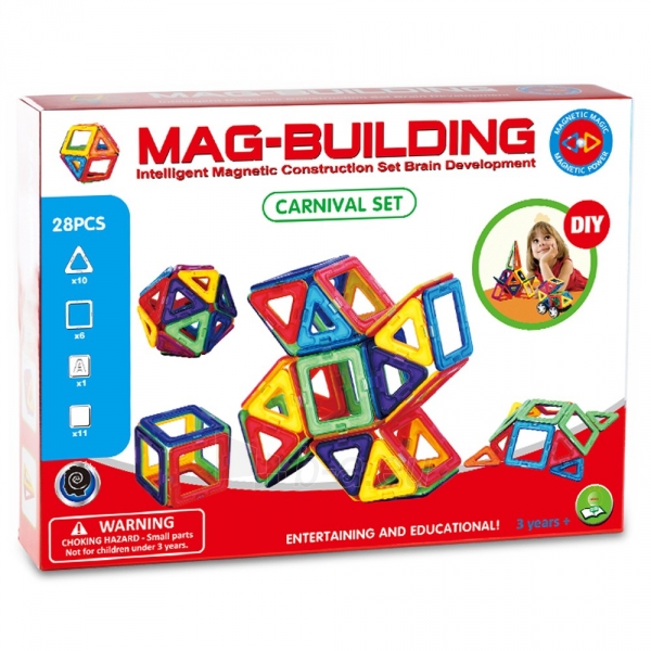 Magnetinės formelės Mag-Building, 28 dalys paveikslėlis 2 iš 7