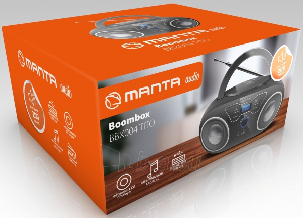 Magnetola Manta BBX004 Tito CD,MP3 paveikslėlis 3 iš 3