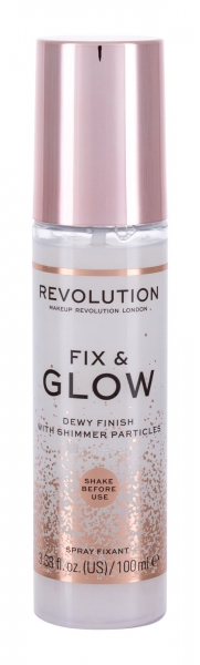 Makeup Revolution London Fix & Glow Dewy Finish Make - Up Fixator 100ml paveikslėlis 1 iš 1