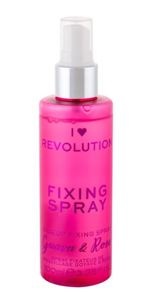 Makeup Revolution London I Heart Revolution Fixing Spray Make - Up Fixator 100ml Guava & Rose paveikslėlis 1 iš 1