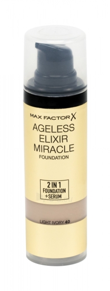 Makiažo pagrindas Max Factor Ageless Elixir 2v1 Foundation+Serum SPF15 30ml 40 Light Ivory paveikslėlis 1 iš 2