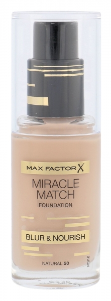 Makiažo pagrindas Max Factor Miracle Match Foundation Cosmetic 30ml Nr. 50 Natural paveikslėlis 1 iš 1