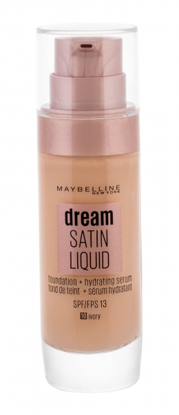 Makiažo pagrindas Maybelline Dream Satin Liquid Foundation Cosmetic 30ml 10 Ivory paveikslėlis 1 iš 1