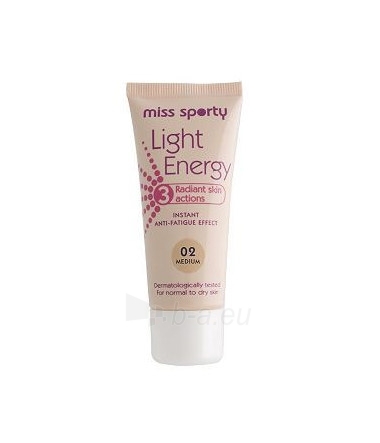 Makiažo pagrindas Miss Sporty Light Energy Radiant Look Foundation Makeup Cosmetic 30ml (Light) paveikslėlis 1 iš 1