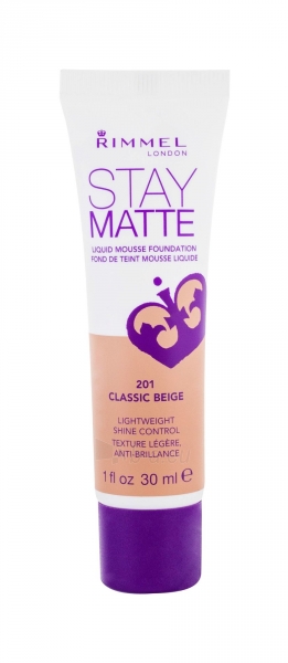 Makiažo pagrindas Rimmel London Stay Matte Liquid Mousse Foundation Cosmetic 30ml 201 Classic Beige paveikslėlis 1 iš 1