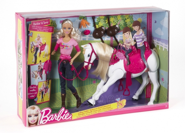 Mattel V6984 Barbie and Tawny ''Walking Together'' Doll and Horse Set paveikslėlis 2 iš 2