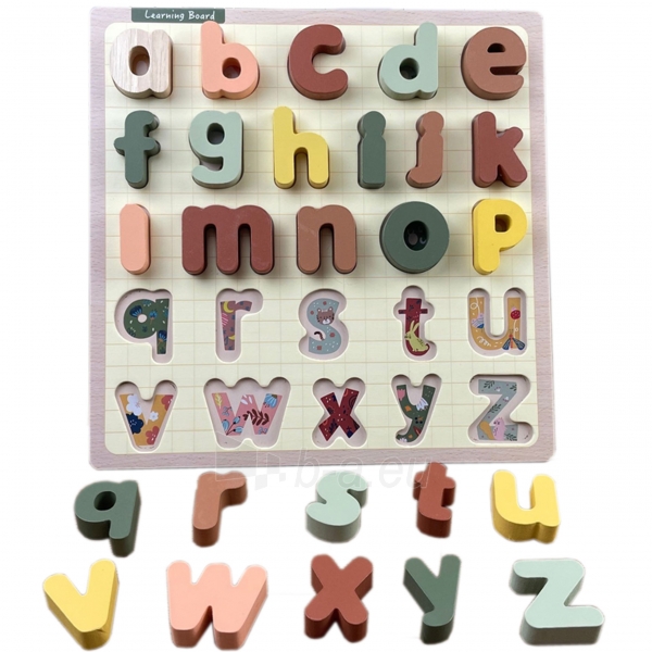 Medinė dėlionė - Mažosios abėcėlės raidės paveikslėlis 1 iš 3
