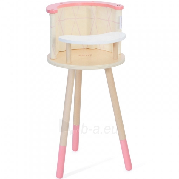 Medinė maitinimo kėdutė lėlėms - Classic World, rožinė paveikslėlis 1 iš 4