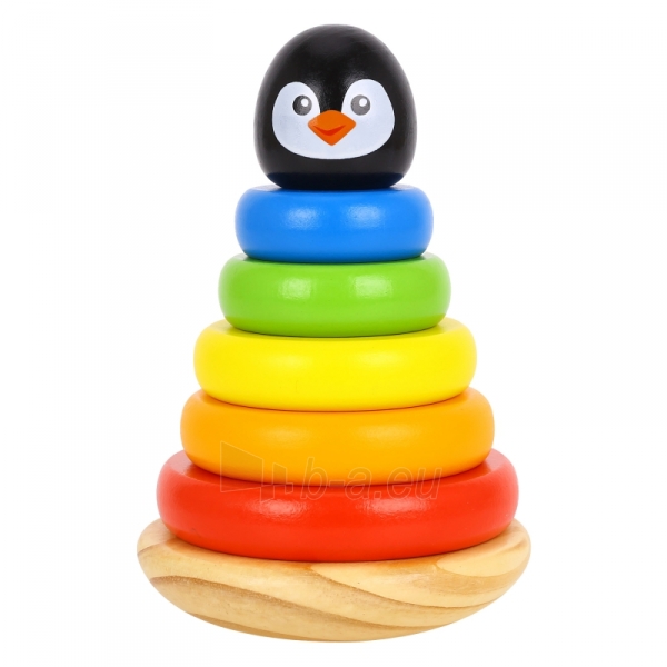 Medinė piramidės dėlionė - Pingvinas Tooky Toy paveikslėlis 1 iš 4