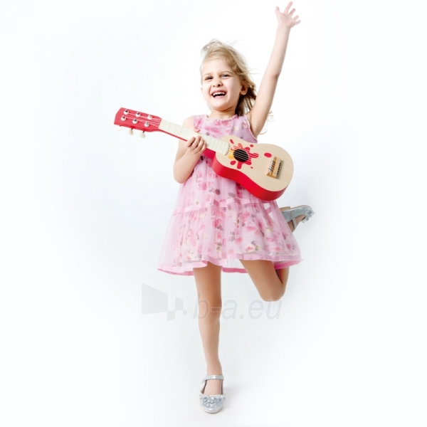 Medinė vaikiška akustinė gitara paveikslėlis 2 iš 7
