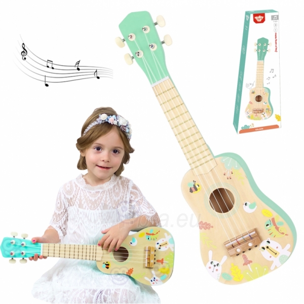 Medinė vaikiška gitara - Tooky Toy paveikslėlis 1 iš 11