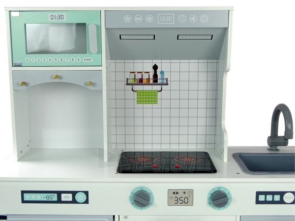 Medinė virtuvėlė vaikams su skalbimo mašina (90x30x90) paveikslėlis 7 iš 12