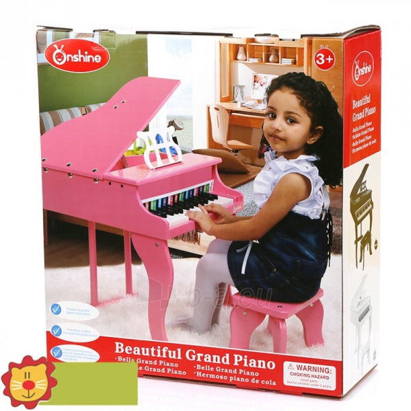 Medinis vaikiškas pianinas "Onshine" su kėdute paveikslėlis 2 iš 2