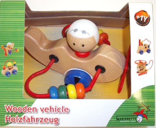 Medinis žaisliukas- lektuvėlis Wooden vehicle paveikslėlis 1 iš 1