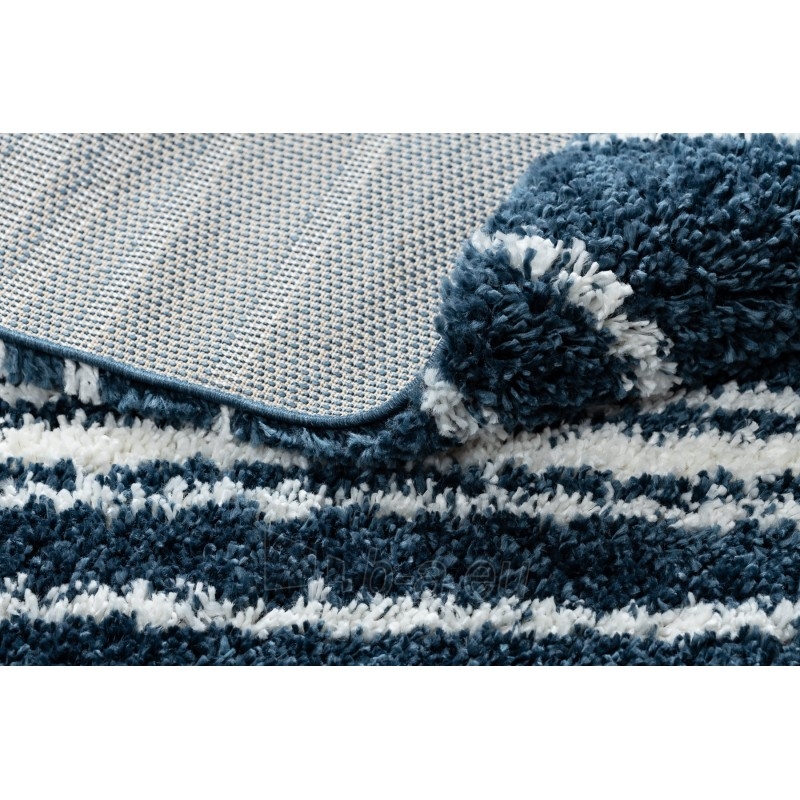 Mėlynas dryžuotas ilgo plauko kilimas UNION | 120x170 cm paveikslėlis 14 iš 16