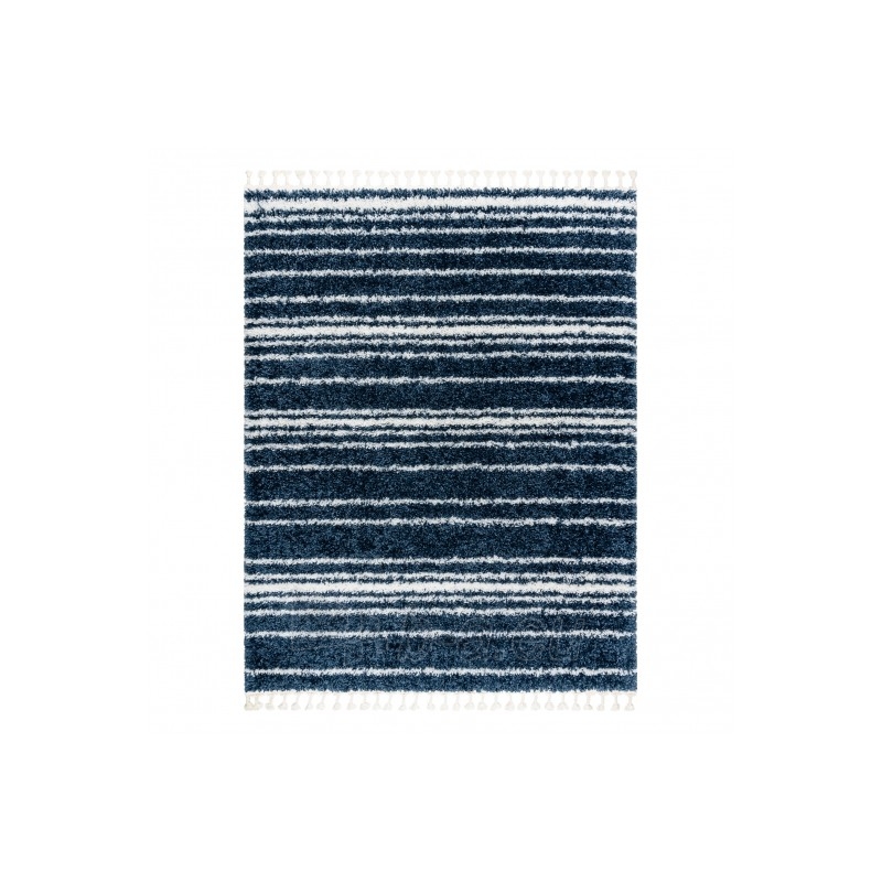 Mėlynas dryžuotas ilgo plauko kilimas UNION | 120x170 cm paveikslėlis 2 iš 16