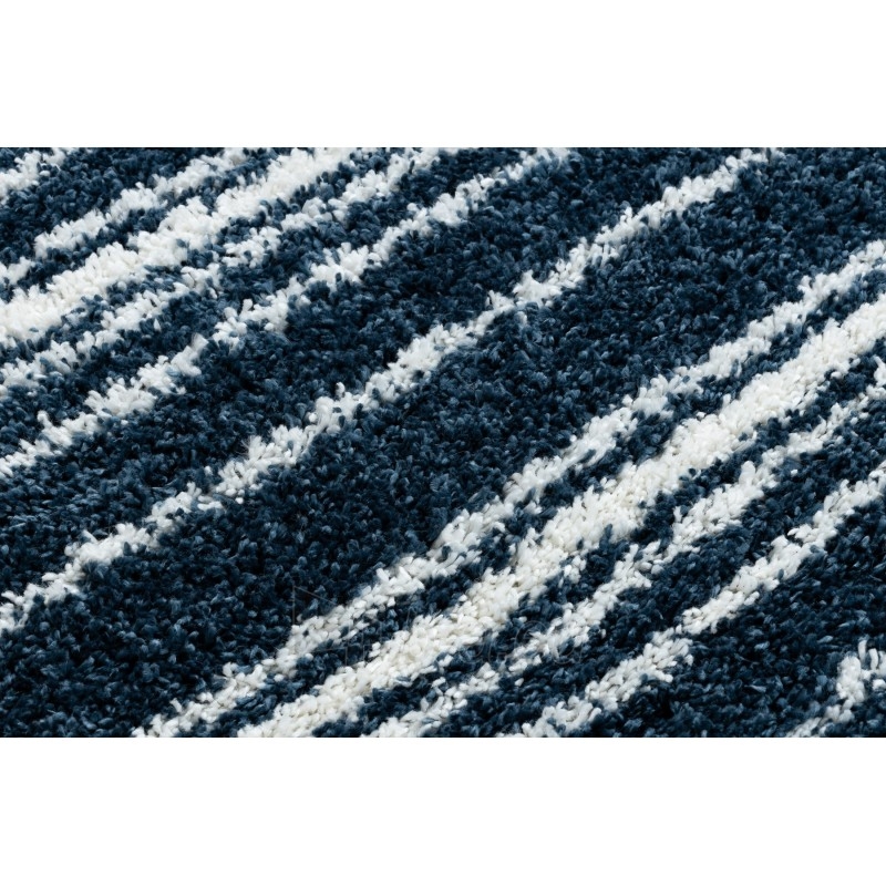 Mėlynas dryžuotas ilgo plauko kilimas UNION | 80x150 cm paveikslėlis 5 iš 16