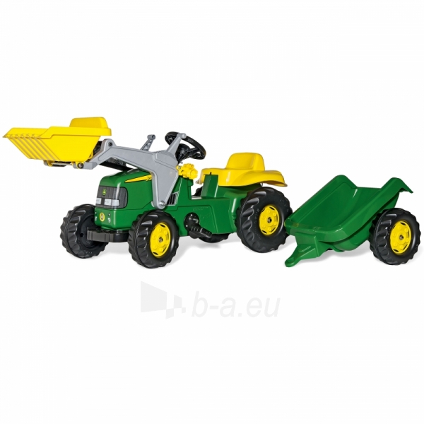 Minamas Traktoriaus Rolly Toys John Deere su kaušu ir priekaba 2-5 m. paveikslėlis 1 iš 5