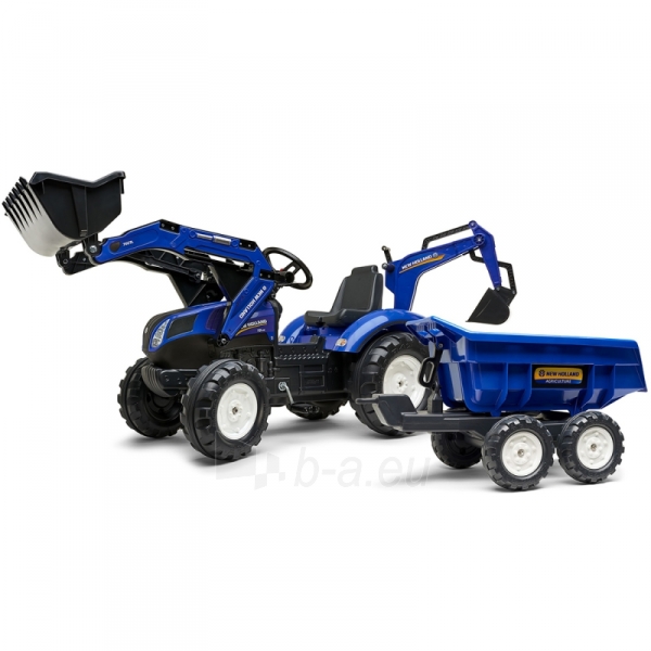 Minamas traktorius su kastuvu ir priekaba, mėlynas paveikslėlis 8 iš 13