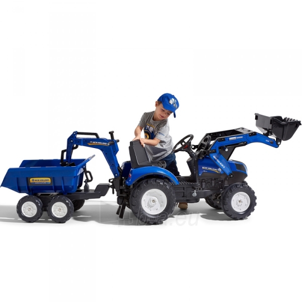 Minamas traktorius su kastuvu ir priekaba, mėlynas paveikslėlis 4 iš 13