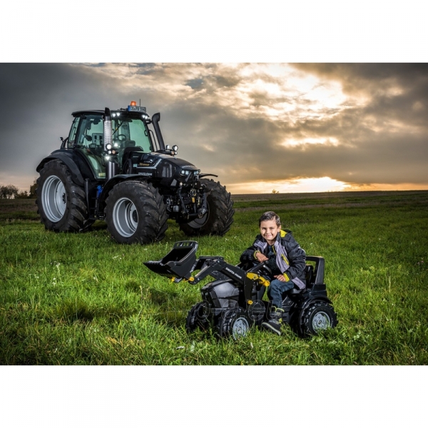 Minamas traktorius su kilnojamu kaušu - Rolly Toys Deutz Fahr, juodas paveikslėlis 2 iš 2