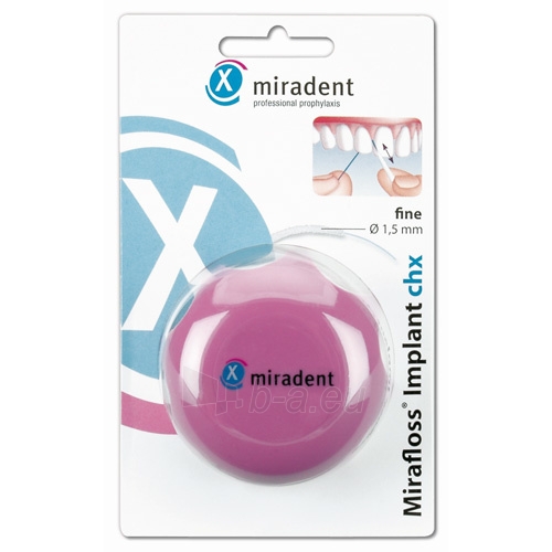 Miradent Svitek antibacterial fiber Mirafloss Implant CHX 50 pieces paveikslėlis 1 iš 3