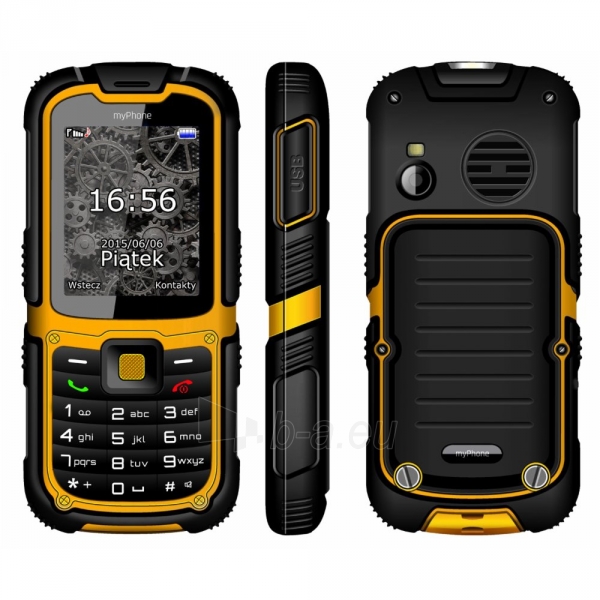 Mobile phone MyPhone HAMMER 2+ black/orange paveikslėlis 2 iš 4