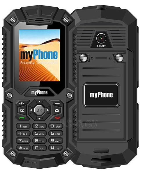 Mobilus telefonas MyPhone HAMMER Dual Sim black ENG/RUS paveikslėlis 3 iš 4