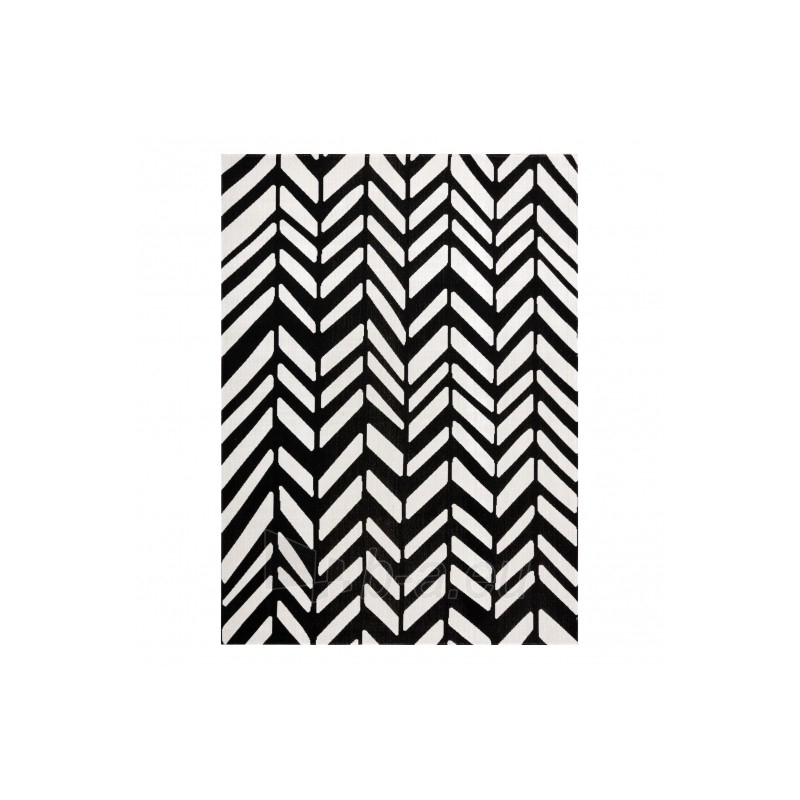 Modernus lauko kilimas su juodais akcentais MUNDO Chevron | 180x270 cm paveikslėlis 2 iš 16