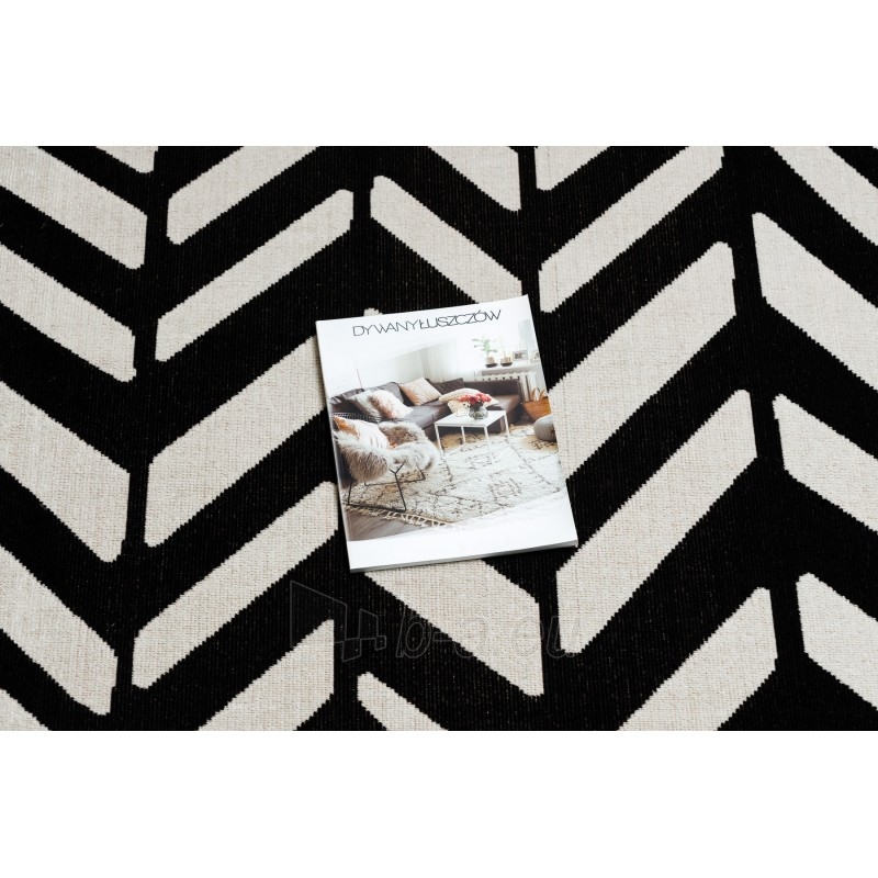 Modernus lauko kilimas su juodais akcentais MUNDO Chevron | 200x290 cm paveikslėlis 1 iš 16