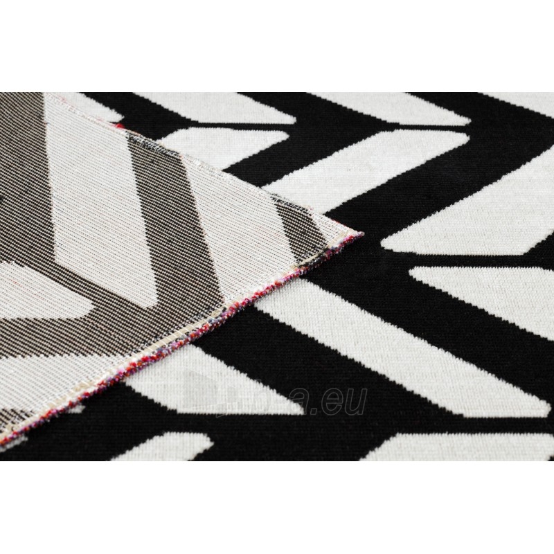 Modernus lauko kilimas su juodais akcentais MUNDO Chevron | 80x250 cm paveikslėlis 15 iš 16