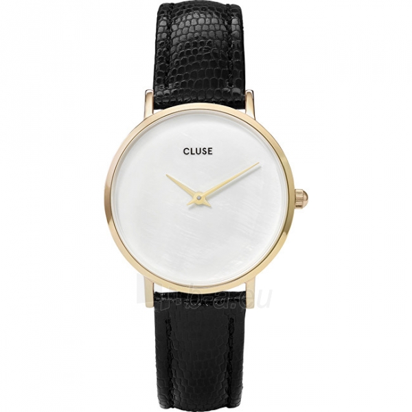 Moteriškas laikrodis Cluse Minuit La Perle Gold White Pearl/Black Lizard CL30048 paveikslėlis 1 iš 5
