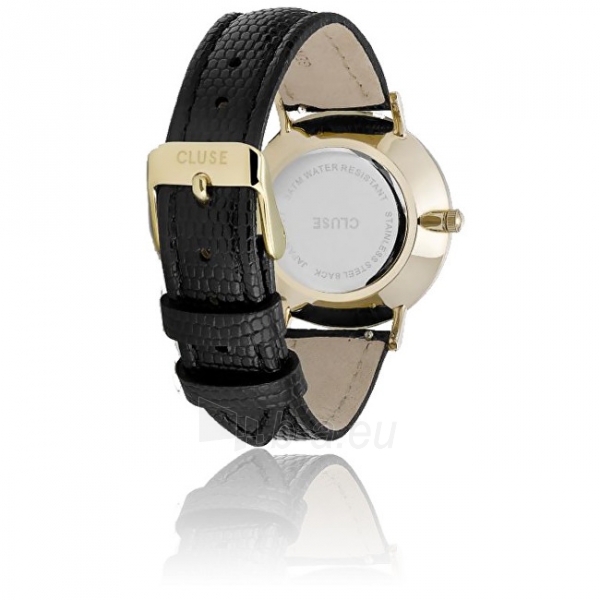 Moteriškas laikrodis Cluse Minuit La Perle Gold White Pearl/Black Lizard CL30048 paveikslėlis 3 iš 5