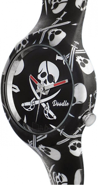 Moteriškas laikrodis Doodle Skull Mood Black Pirates Skulls DOSK002 paveikslėlis 2 iš 6