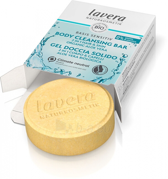 Muilas Lavera Solid soap 2in1 for body and hair Basis Sensitiv ( Body Clean sing Bar) 50 g paveikslėlis 1 iš 2