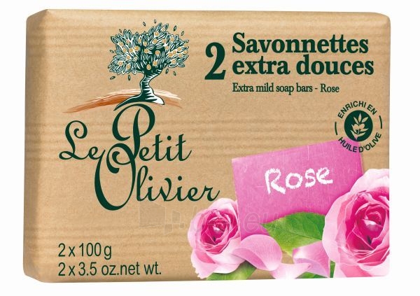 Muilas Le Petit Olivier Extra gentle soap rose 2 x 100 g paveikslėlis 1 iš 1