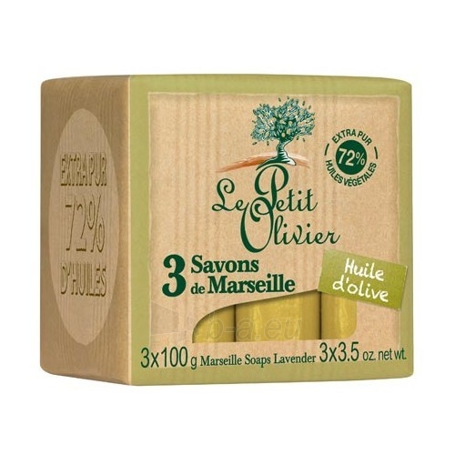 Muilas Le Petit Olivier Marseille soap with olive oil (Marseille Soaps) 3 x 100 g paveikslėlis 1 iš 1