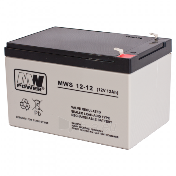MWPower MWS 12V 12Ah AGM akumuliatorius paveikslėlis 1 iš 1