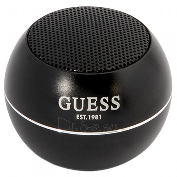 Nešiojama garso kolonėlė Guess Mini Bluetooth Speaker 3W 4H Black paveikslėlis 1 iš 4
