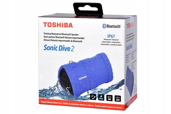 Nešiojama garso kolonėlė Toshiba Sonic Dive 2 TY-WSP100 blue paveikslėlis 3 iš 3