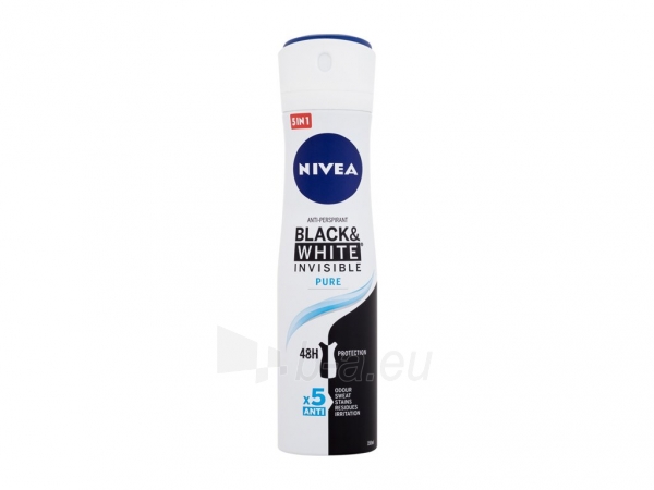 Nivea Invisible Black & White Antiperspirant Spray Pure Cosmetic 150ml paveikslėlis 1 iš 1
